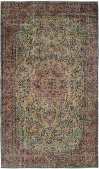 Vintage Turkish Hand-Knotted Rug - 5' 1" x 8' 11" (61" x 107")