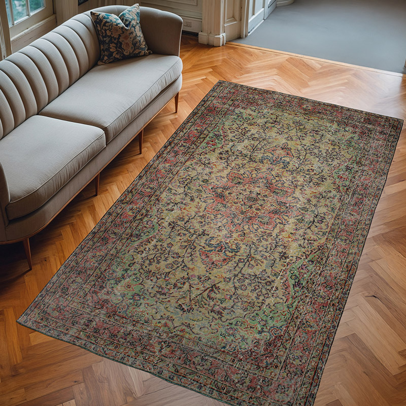 Vintage Turkish Hand-Knotted Rug - 5' 1" x 8' 11" (61" x 107") - K0082986