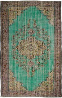 Vintage Turkish Hand-Knotted Rug - 5' 8" x 9'  (68" x 108")