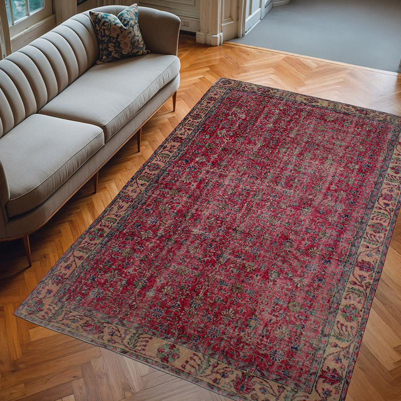 Alfombra Vintage Turca Anudada a Mano - 172 cm x 274 cm - K0082995