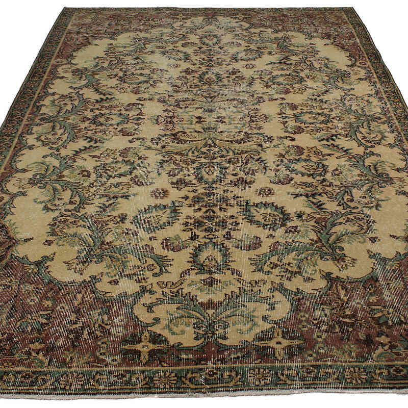 Alfombra Vintage Turca Anudada a Mano - 173 cm x 274 cm - K0082996
