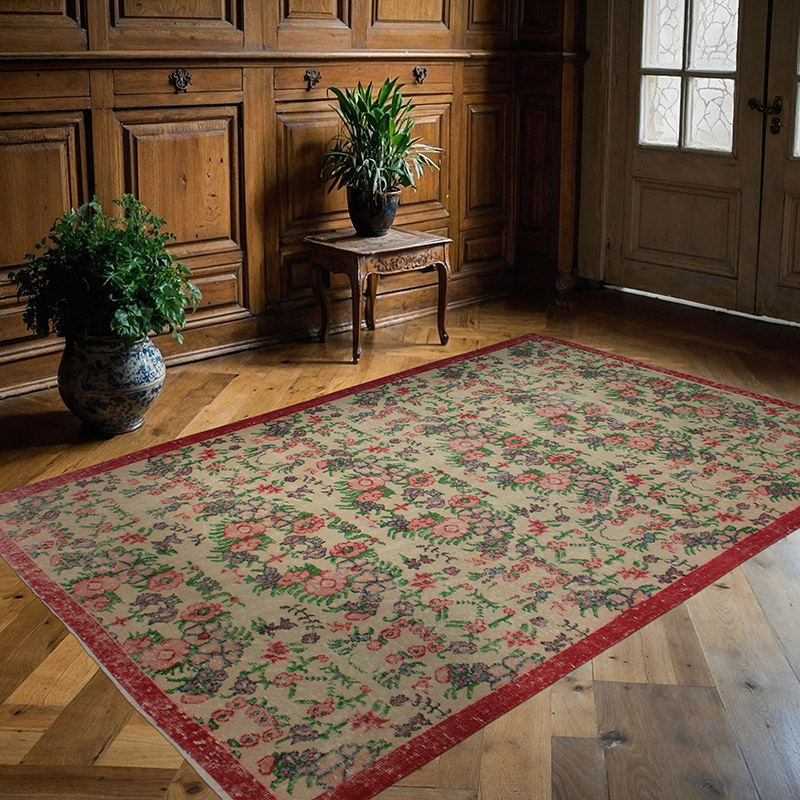Vintage Turkish Hand-Knotted Rug - 5' 3" x 8'  (63" x 96") - K0083001