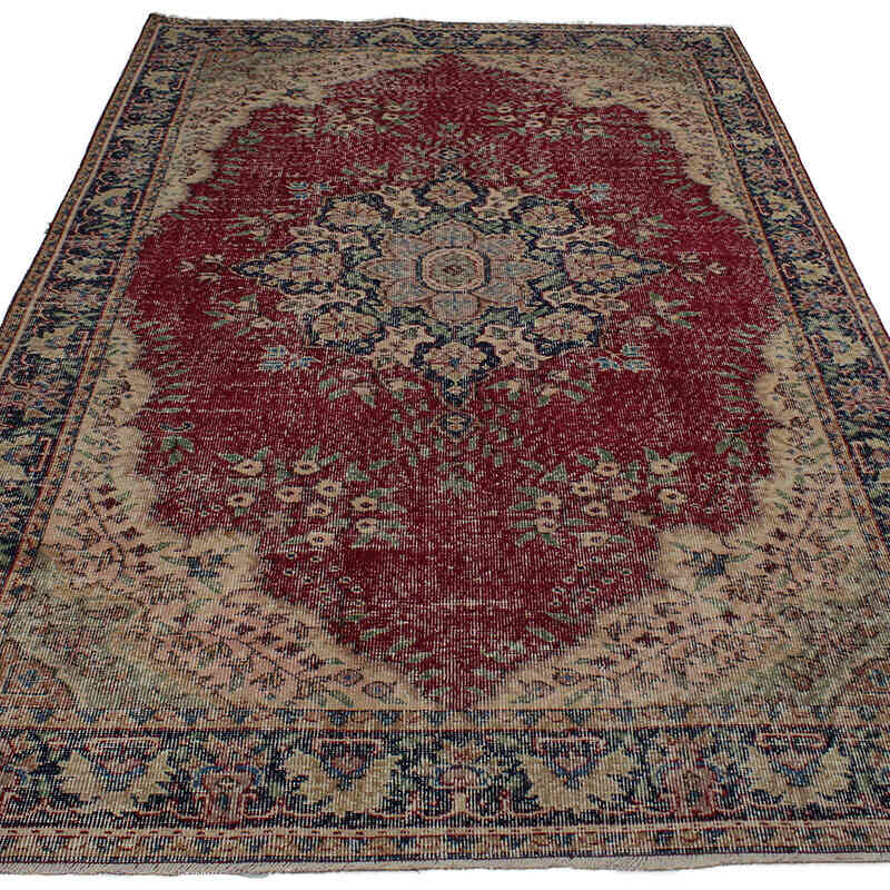 Alfombra Vintage Turca Anudada a Mano - 158 cm x 258 cm - K0083010