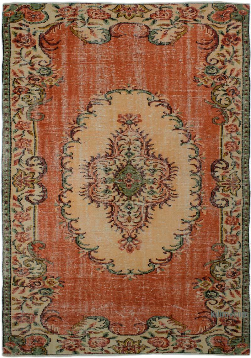 Alfombra Vintage Turca Anudada a Mano - 168 cm x 245 cm - K0083012