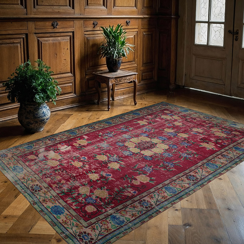 Vintage Turkish Hand-Knotted Rug - 5' 10" x 8' 10" (70" x 106") - K0083014