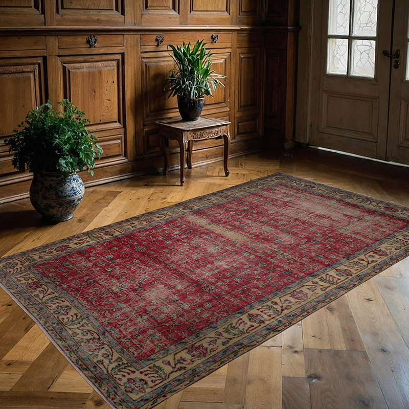 El Dokuma Vintage Halı - 153 cm x 262 cm - K0083031