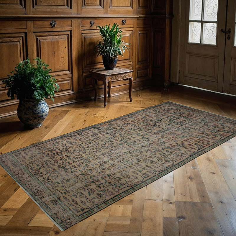 Vintage Turkish Hand-Knotted Rug - 4' 2" x 8' 7" (50" x 103") - K0083035