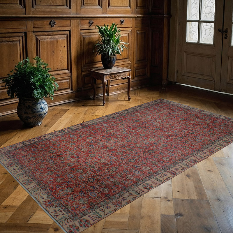 Vintage Turkish Hand-Knotted Rug - 4' 11" x 8' 7" (59" x 103") - K0083037