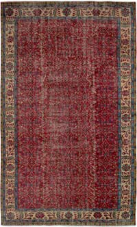 Vintage Turkish Hand-Knotted Rug - 5' 7" x 9' 5" (67" x 113")