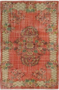 Vintage Turkish Hand-Knotted Rug - 5' 9" x 8' 10" (69" x 106")