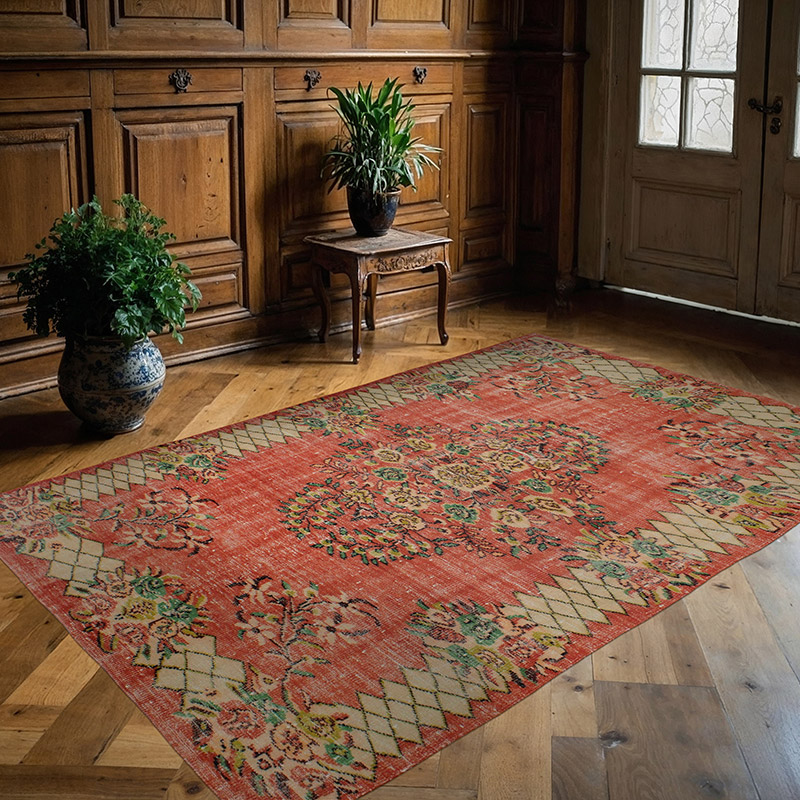 Alfombra Vintage Turca Anudada a Mano - 175 cm x 268 cm - K0083044
