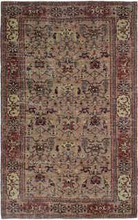 Vintage Turkish Hand-Knotted Rug - 5' 7" x 8' 11" (67" x 107")