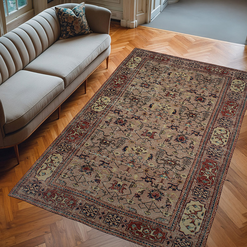 Vintage Turkish Hand-Knotted Rug - 5' 7" x 8' 11" (67" x 107") - K0083045