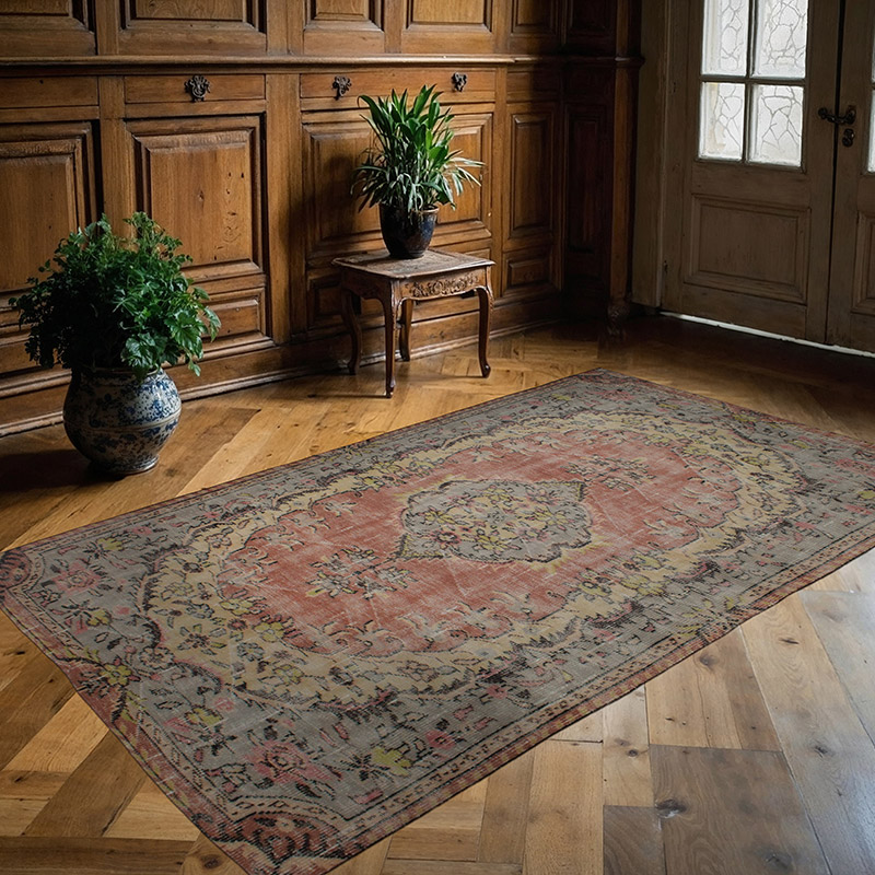 Alfombra Vintage Turca Anudada a Mano - 157 cm x 267 cm - K0083048