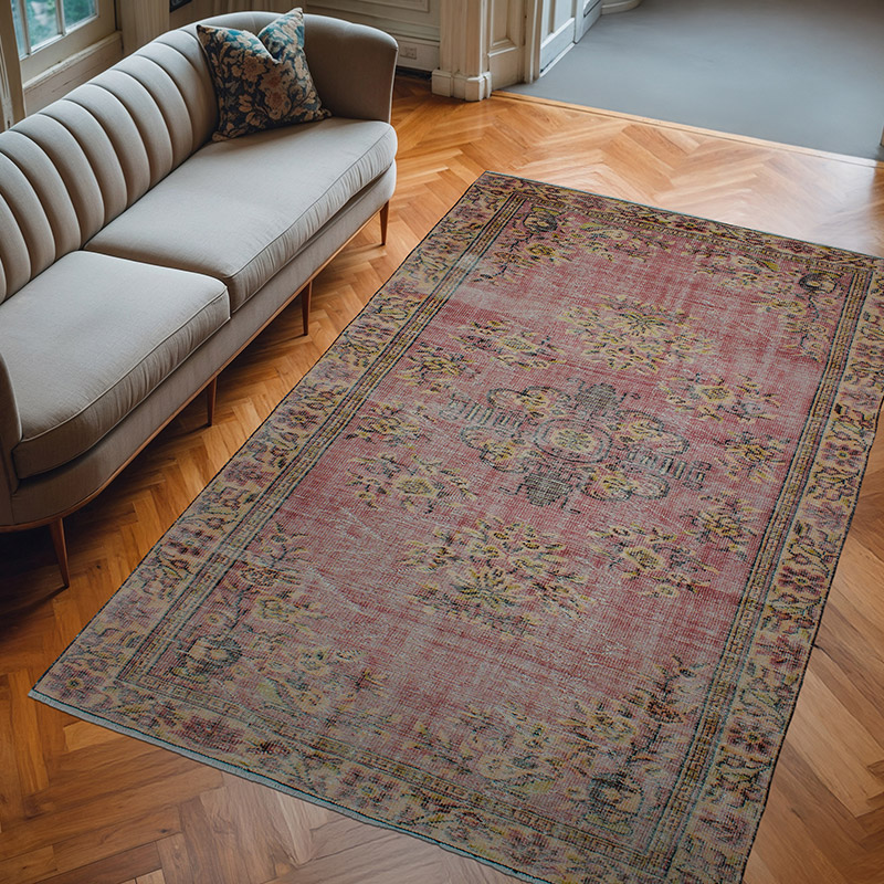 Alfombra Vintage Turca Anudada a Mano - 171 cm x 270 cm - K0083054
