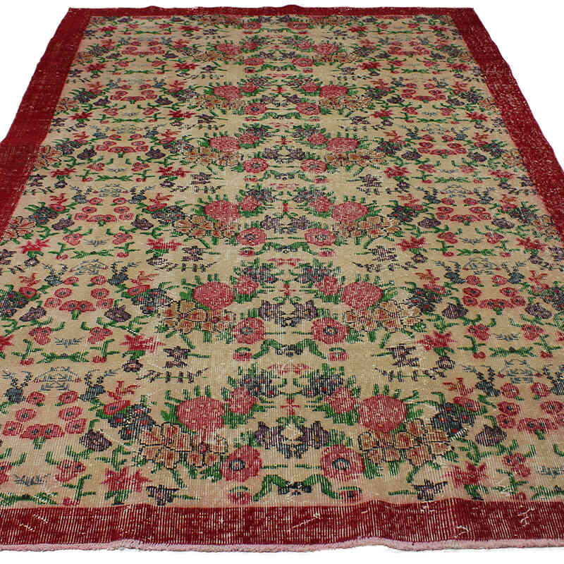 Vintage Turkish Hand-Knotted Rug - 5' 6" x 9'  (66" x 108") - K0083060