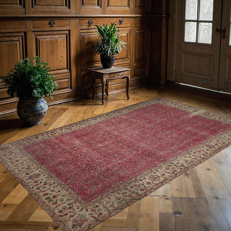 Vintage Turkish Hand-Knotted Rug - 5' 2" x 8' 6" (62" x 102") - K0083064