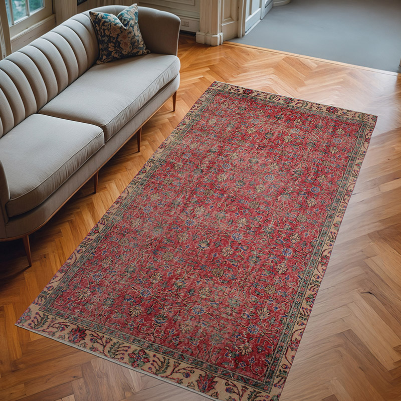 Vintage Turkish Hand-Knotted Rug - 4' 11" x 9' 6" (59" x 114") - K0083065