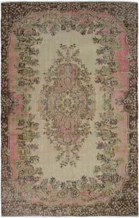 Vintage Turkish Hand-Knotted Rug - 5' 11" x 9' 5" (71" x 113")