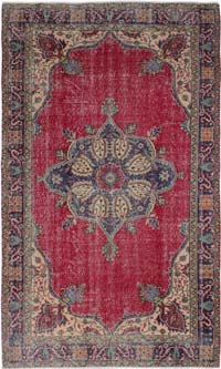 Vintage Turkish Hand-Knotted Rug - 5' 5" x 9' 4" (65" x 112")