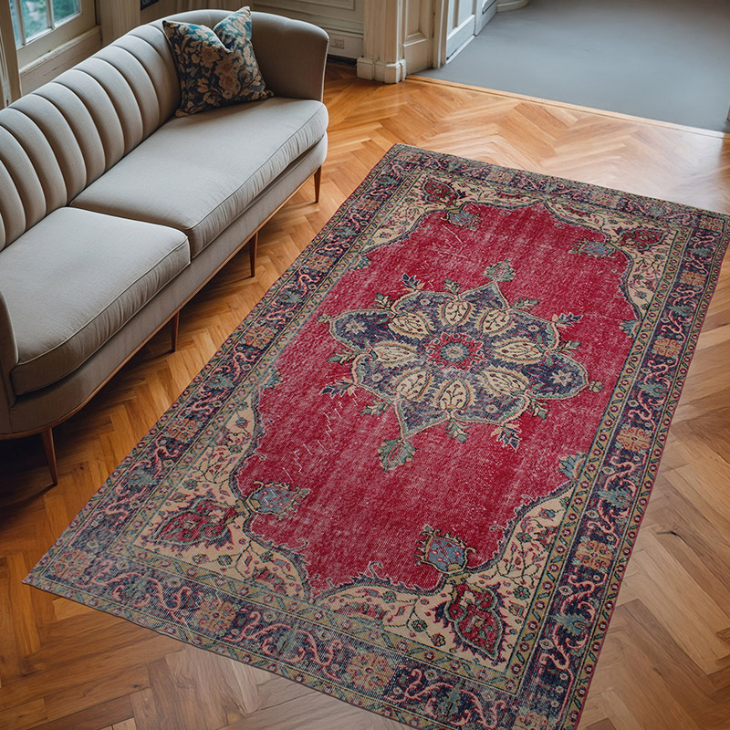 Alfombra Vintage Turca Anudada a Mano - 166 cm x 285 cm - K0083079