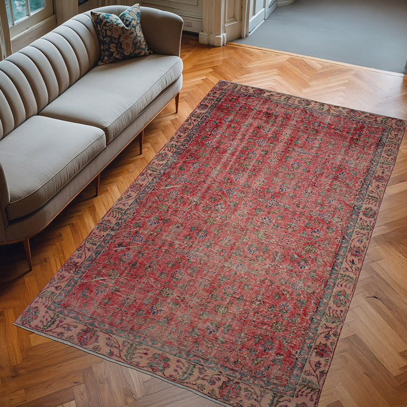 Vintage Turkish Hand-Knotted Rug - 5' 3" x 9' 1" (63" x 109") - K0083090