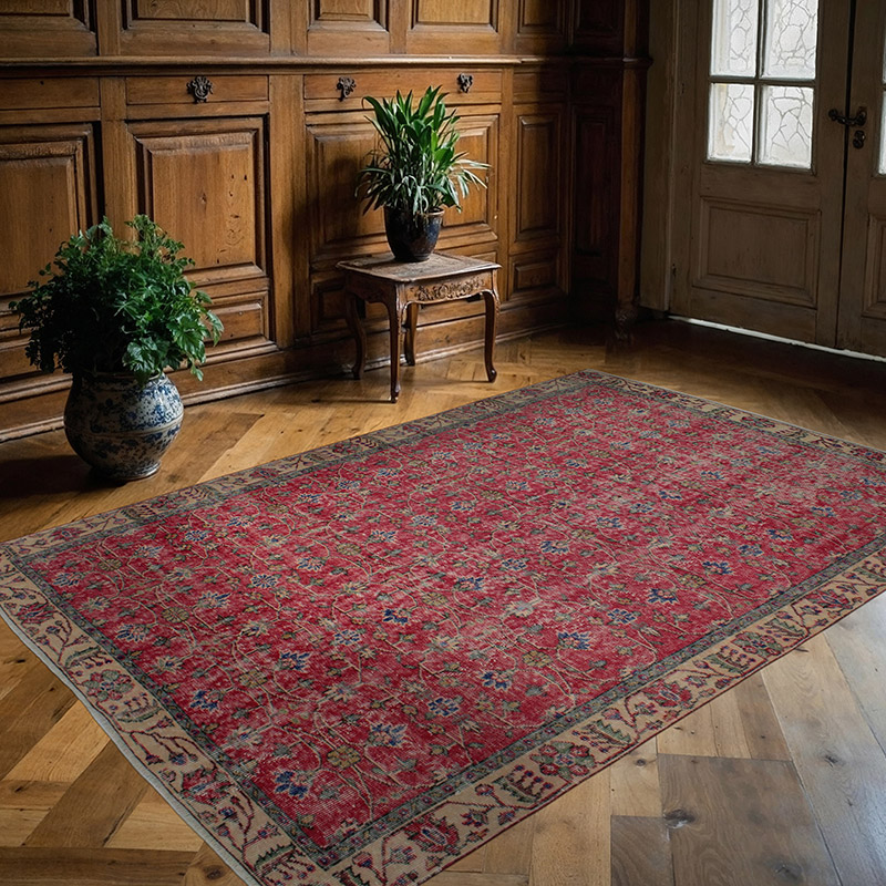 Vintage Turkish Hand-Knotted Rug - 5' 10" x 8' 8" (70" x 104") - K0083096