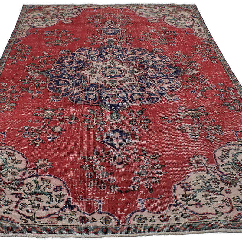 Alfombra Vintage Turca Anudada a Mano - 158 cm x 267 cm - K0083102