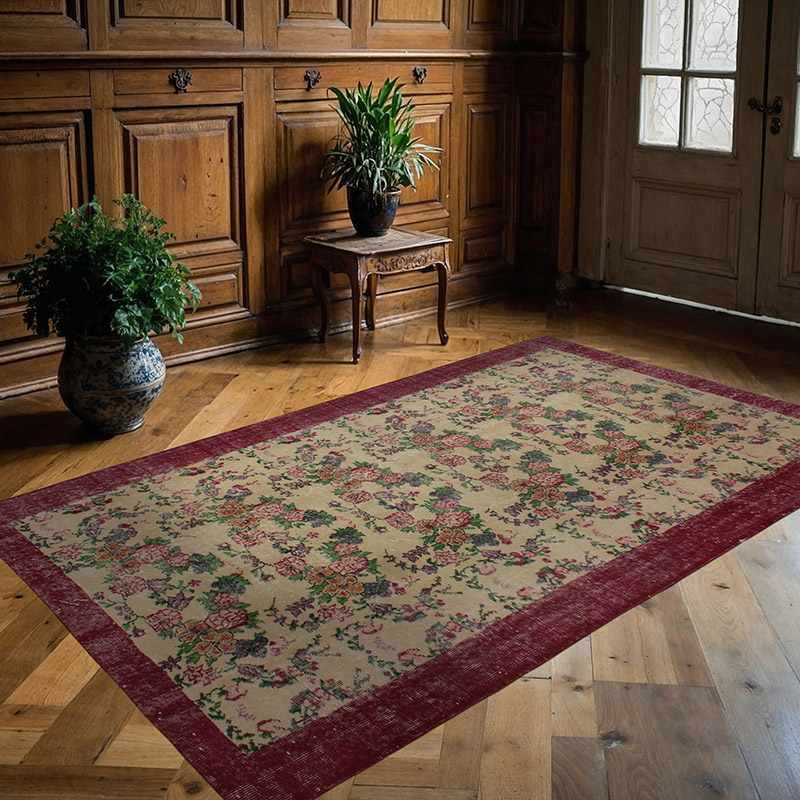 Vintage Turkish Hand-Knotted Rug - 4' 11" x 8' 1" (59" x 97") - K0083104