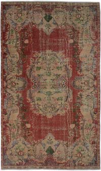 Vintage Turkish Hand-Knotted Rug - 5' 5" x 8' 11" (65" x 107")