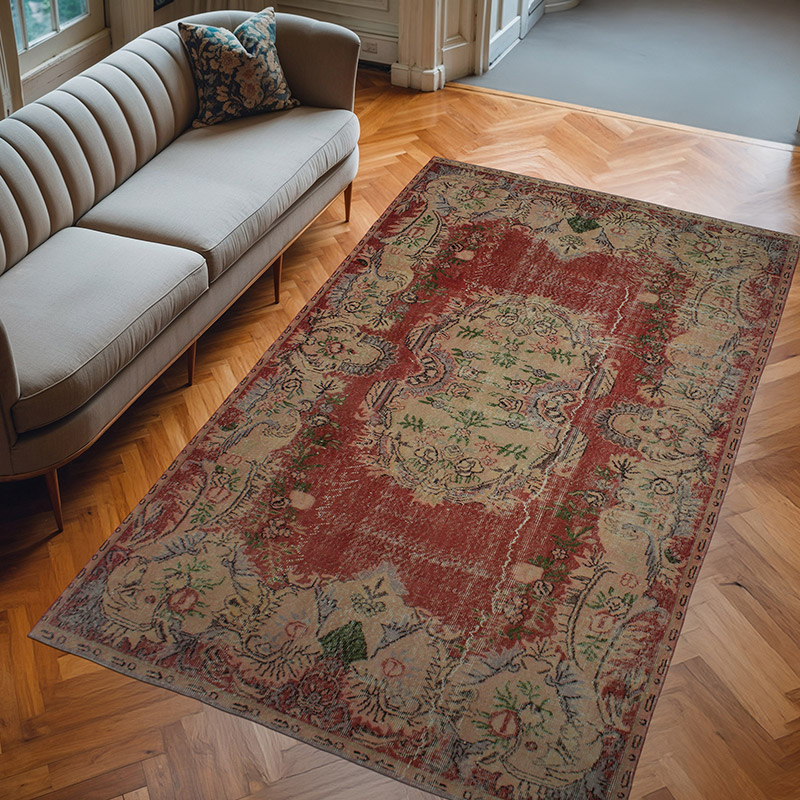 Vintage Turkish Hand-Knotted Rug - 5' 5" x 8' 11" (65" x 107") - K0083105