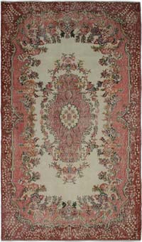 Vintage Turkish Hand-Knotted Rug - 5' 3" x 9' 1" (63" x 109")