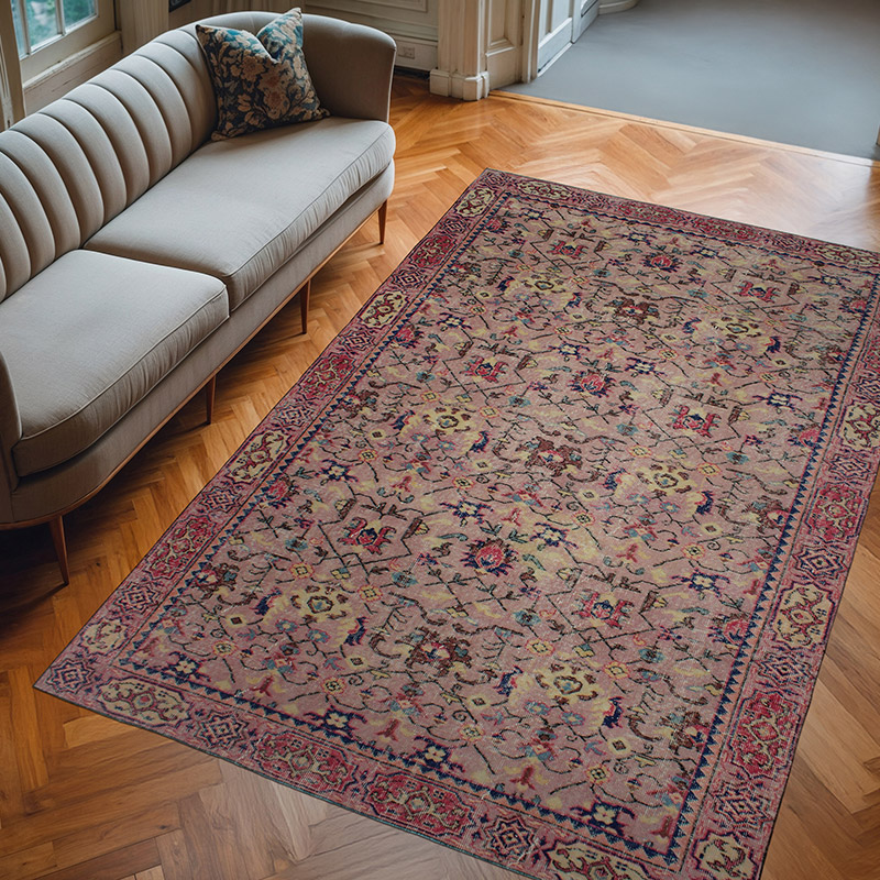 Alfombra Vintage Turca Anudada a Mano - 177 cm x 278 cm - K0083115