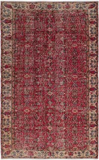 Vintage Turkish Hand-Knotted Rug - 147 cm x 237 cm