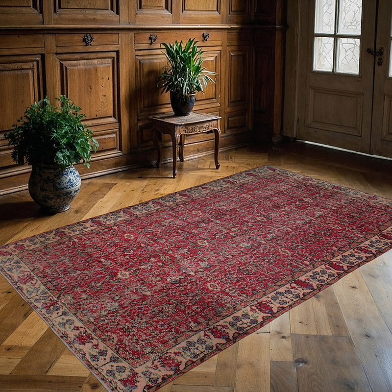Vintage Turkish Hand-Knotted Rug - 4' 10" x 7' 9" (58" x 93") - K0083118