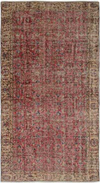 Vintage Turkish Hand-Knotted Rug - 4' 8" x 8' 7" (56" x 103")