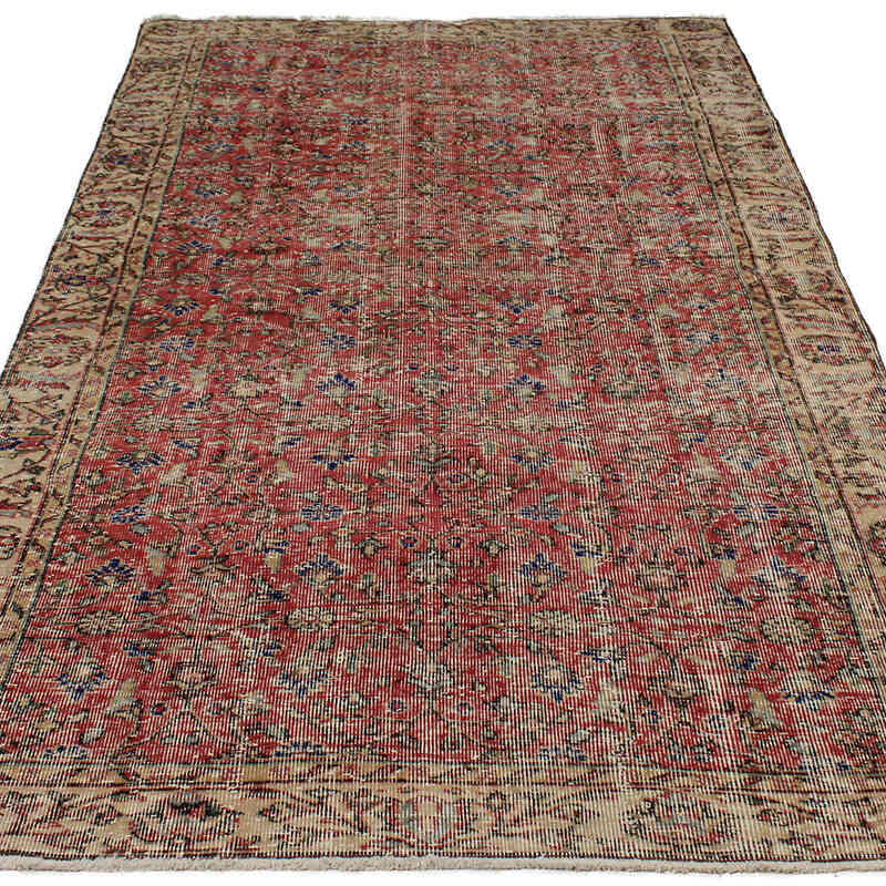 Vintage Turkish Hand-Knotted Rug - 4' 8" x 8' 7" (56" x 103") - K0083121