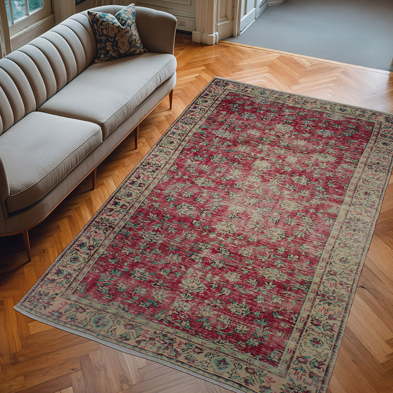 Alfombra Vintage Turca Anudada a Mano - 170 cm x 276 cm - K0083131