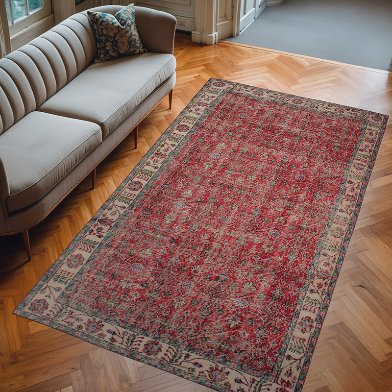 Alfombra Vintage Turca Anudada a Mano - 161 cm x 281 cm - K0083132