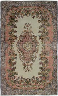 Vintage Turkish Hand-Knotted Rug - 5' 7" x 9' 4" (67" x 112")