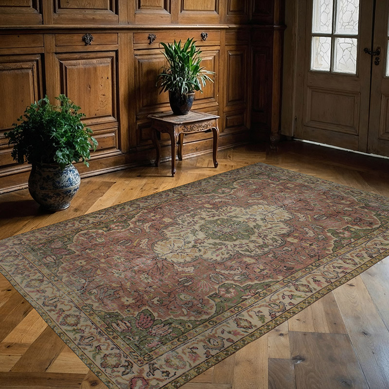 Vintage Turkish Hand-Knotted Rug - 5' 6" x 8' 5" (66" x 101") - K0083137