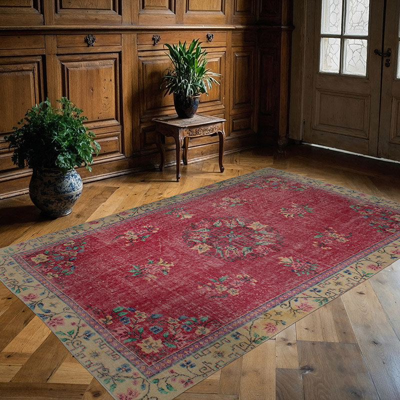 El Dokuma Vintage Halı - 163 cm x 257 cm - K0083138
