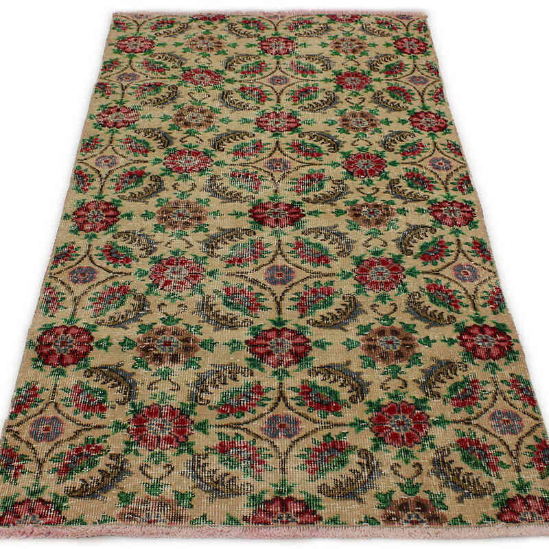 Alfombra Vintage Turca Anudada a Mano - 97 cm x 178 cm - K0083148