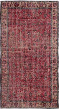 Vintage Turkish Hand-Knotted Rug - 112 cm x 212 cm