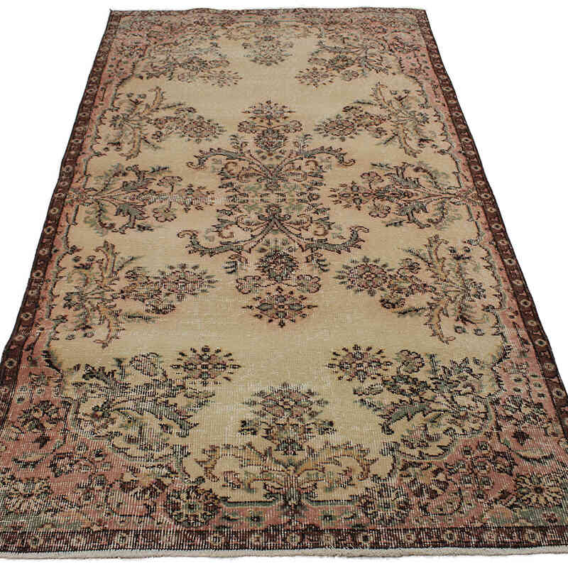 Vintage Turkish Hand-Knotted Rug - 3' 10" x 7'  (46" x 84") - K0083155