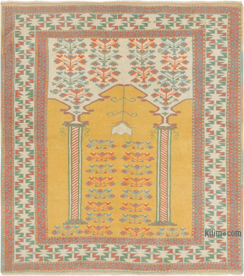 Alfombra Vintage Turca Anudada a Mano - 138 cm x 155 cm - K0083156