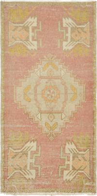 Alfombra Vintage Turca Anudada a Mano - 53 cm x 107 cm