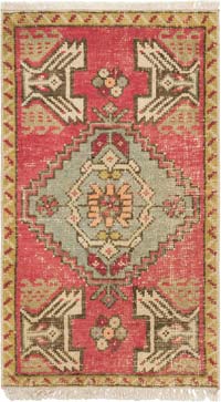 El Dokuma Vintage Halı - 47 cm x 83 cm