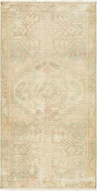 El Dokuma Vintage Halı - 46 cm x 92 cm