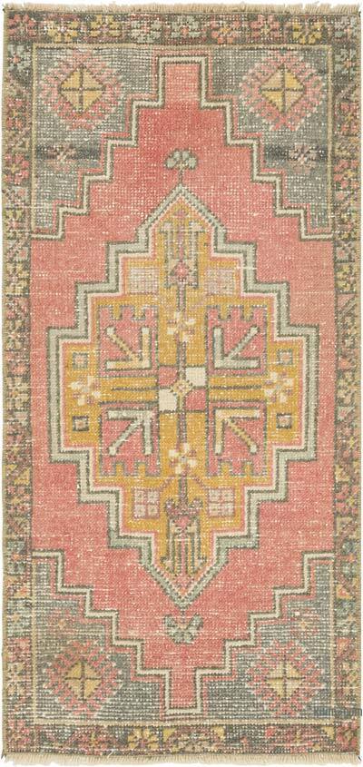 Alfombra Vintage Turca Anudada a Mano - 49 cm x 102 cm